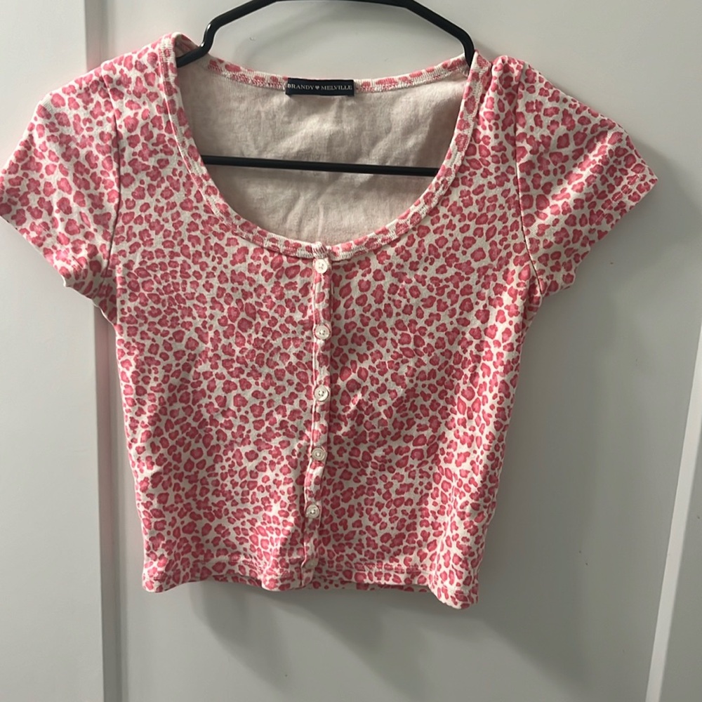 Pink cheetah brandy melville top
